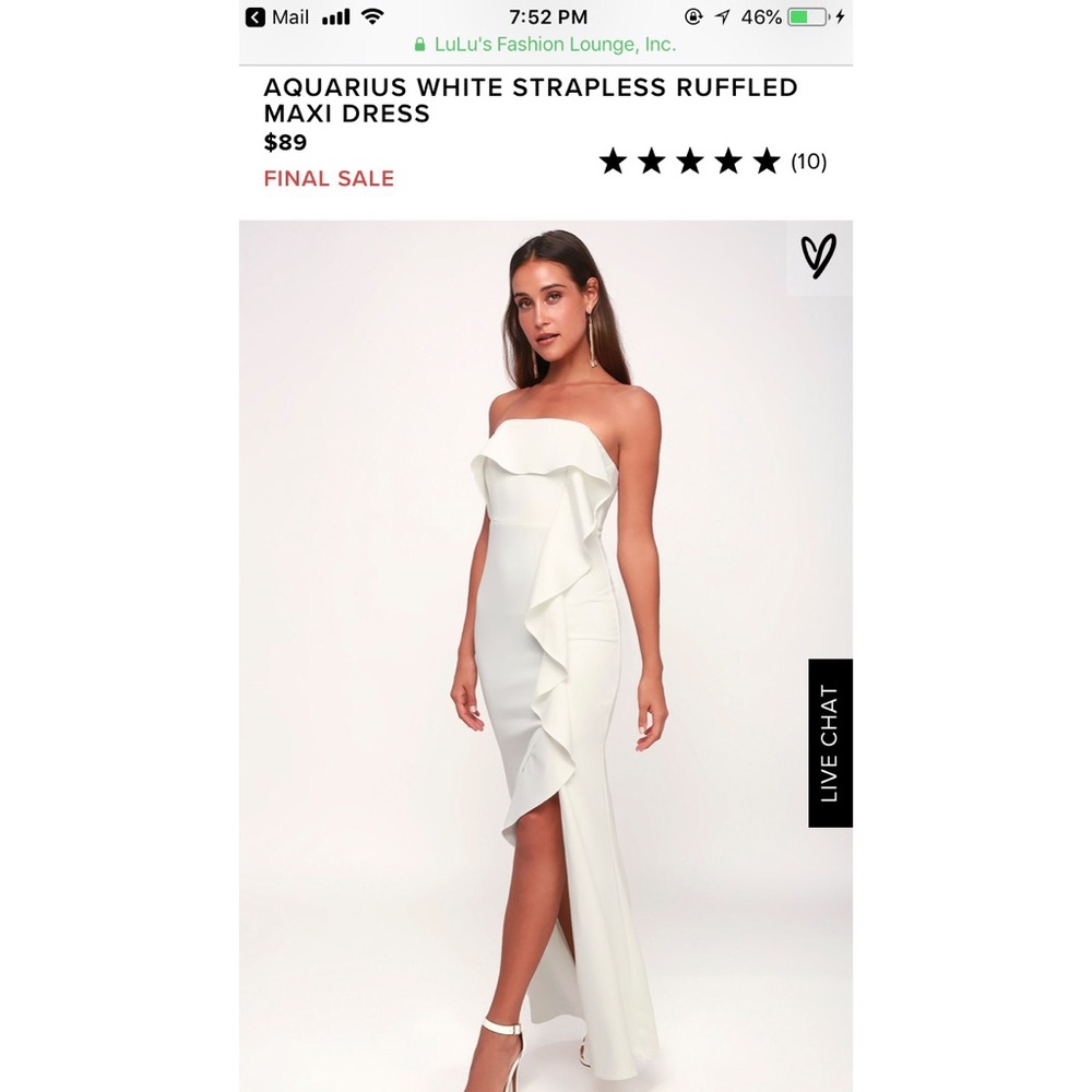 Lulus white dress - bridal shower/rehearsal dinner